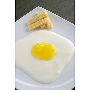 Receta imitación de huevo con clara de coco y yema de mango
